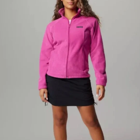 Columbia Women's Fuchsia Pink Fleece Full Zip Jacket with pockets size XS NWT - Picture 1 of 16
